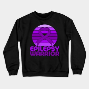 Retro Epilepsy Awareness Epilepsy Warrior Crewneck Sweatshirt